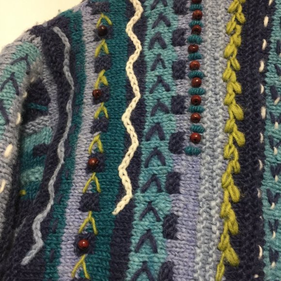 NEWARI HAND KNIT CARDIGAN SWEATERS SIZE XL - Picture 6 of 8